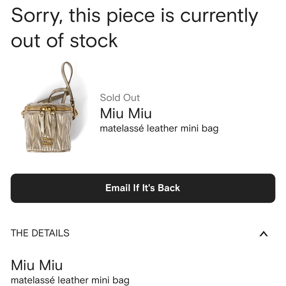 New Miu Miu Metallic Gold Mini Bag - Picture 11 of 14